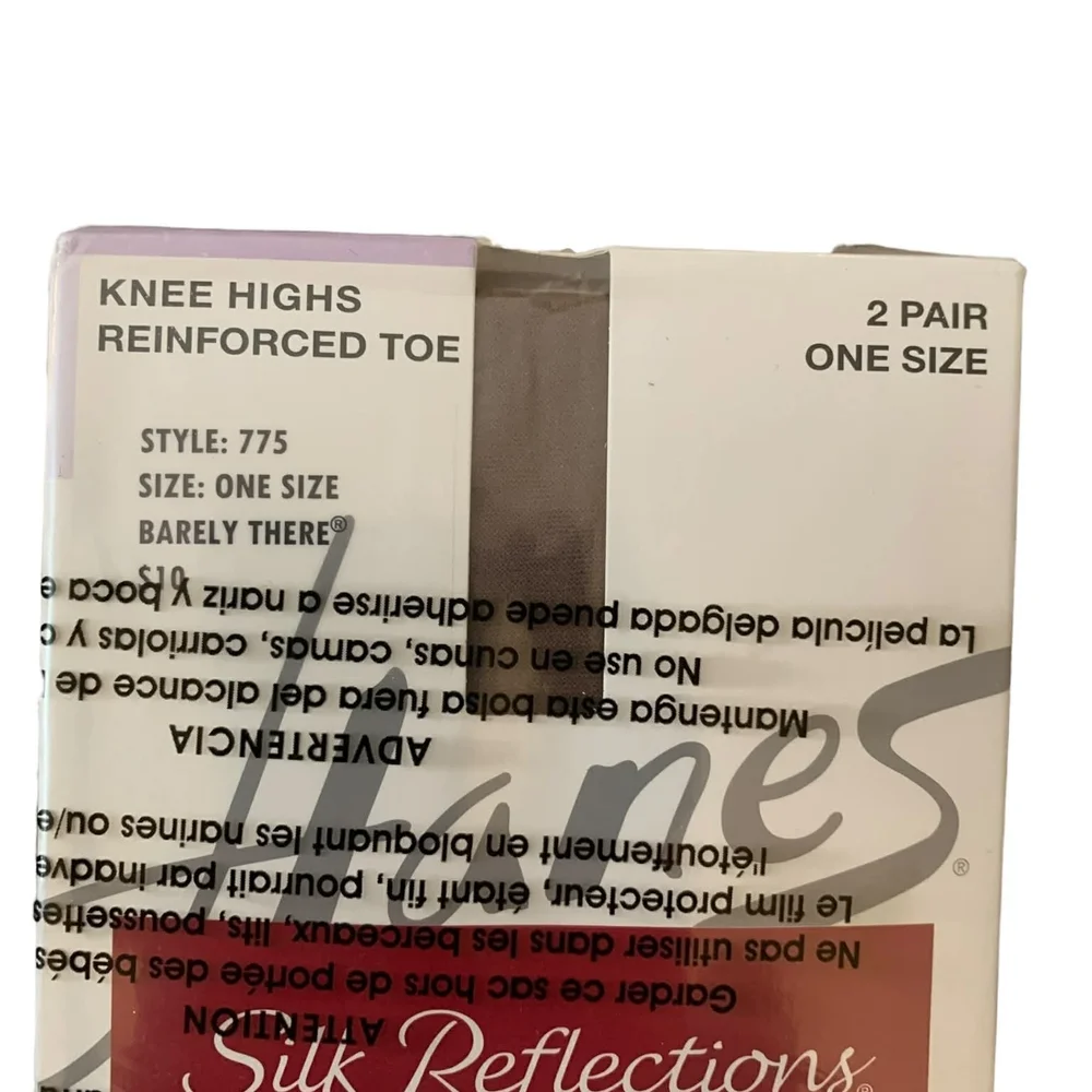 ​Hanes Silk Reflections 3-Pack Knee Highs Barely There Sheer Minimalist Business